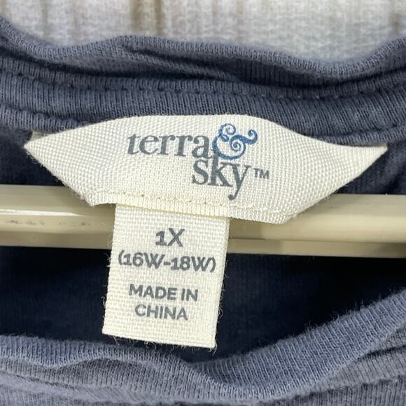 Terra Sky Tee Shirt Women Plus 1X Gray Today Is Not The Day 100% Cotton - Picture 2 of 6